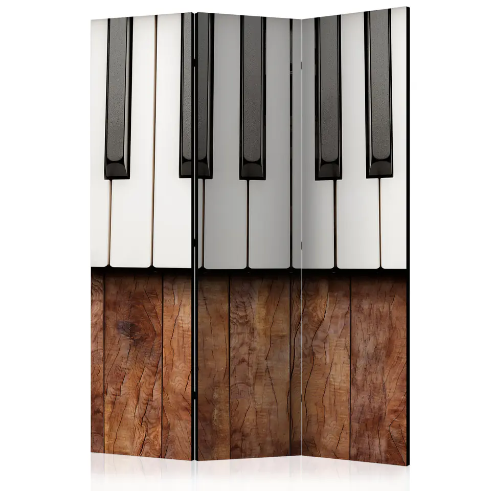 ⁨3-piece screen - Inspired by Chopin - mahogany [Room Dividers] (size 135x172)⁩ at Wasserman.eu