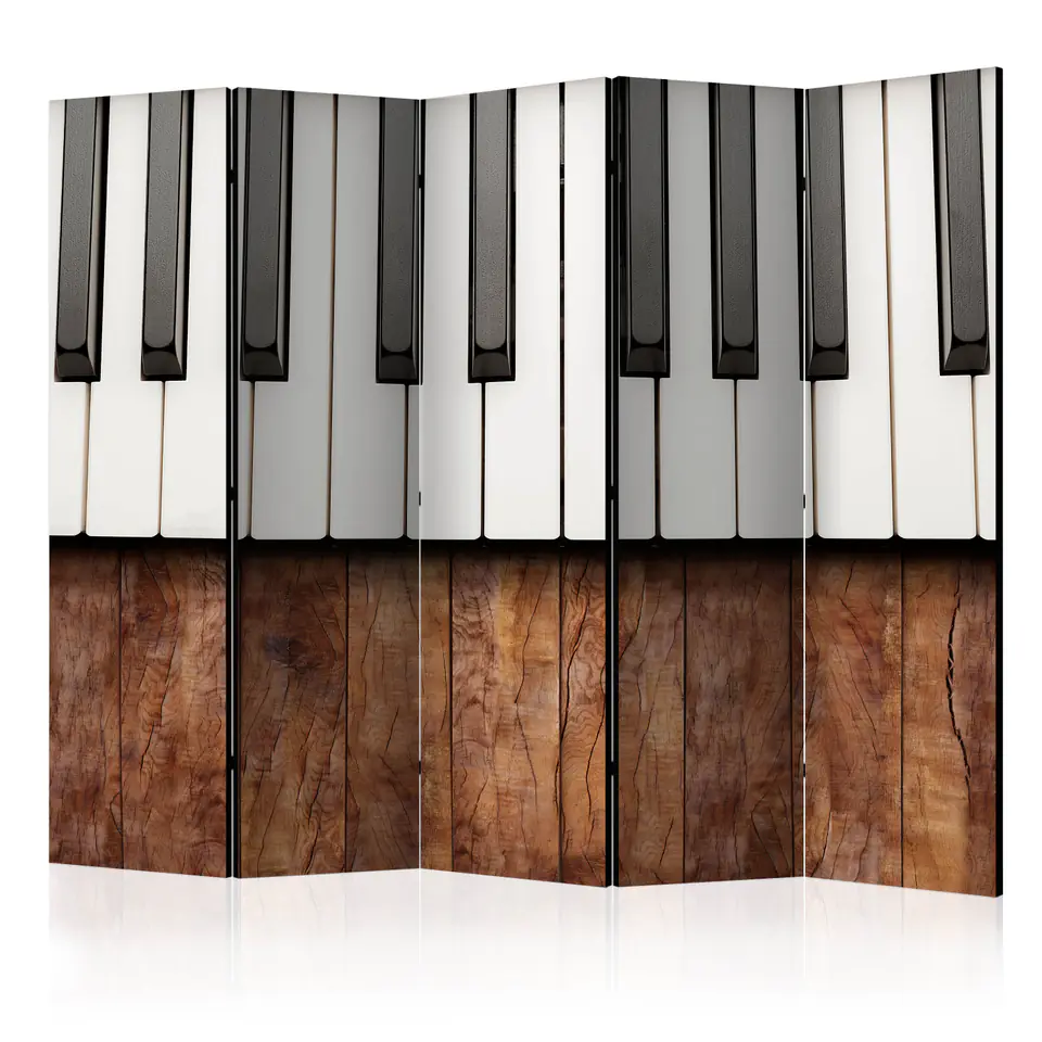 ⁨5-piece screen - Inspired by Chopin - mahogany II [Room Dividers] (size 225x172)⁩ at Wasserman.eu