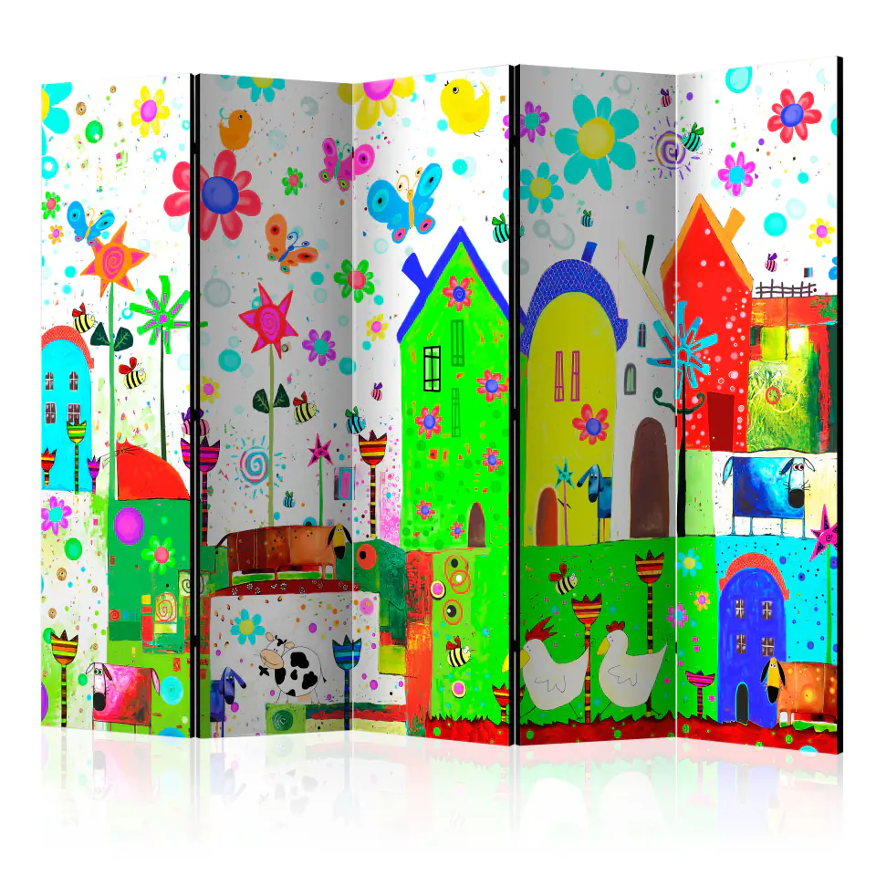 ⁨5-piece screen - Cheerful Farm II [Room Dividers] (size 225x172)⁩ at Wasserman.eu