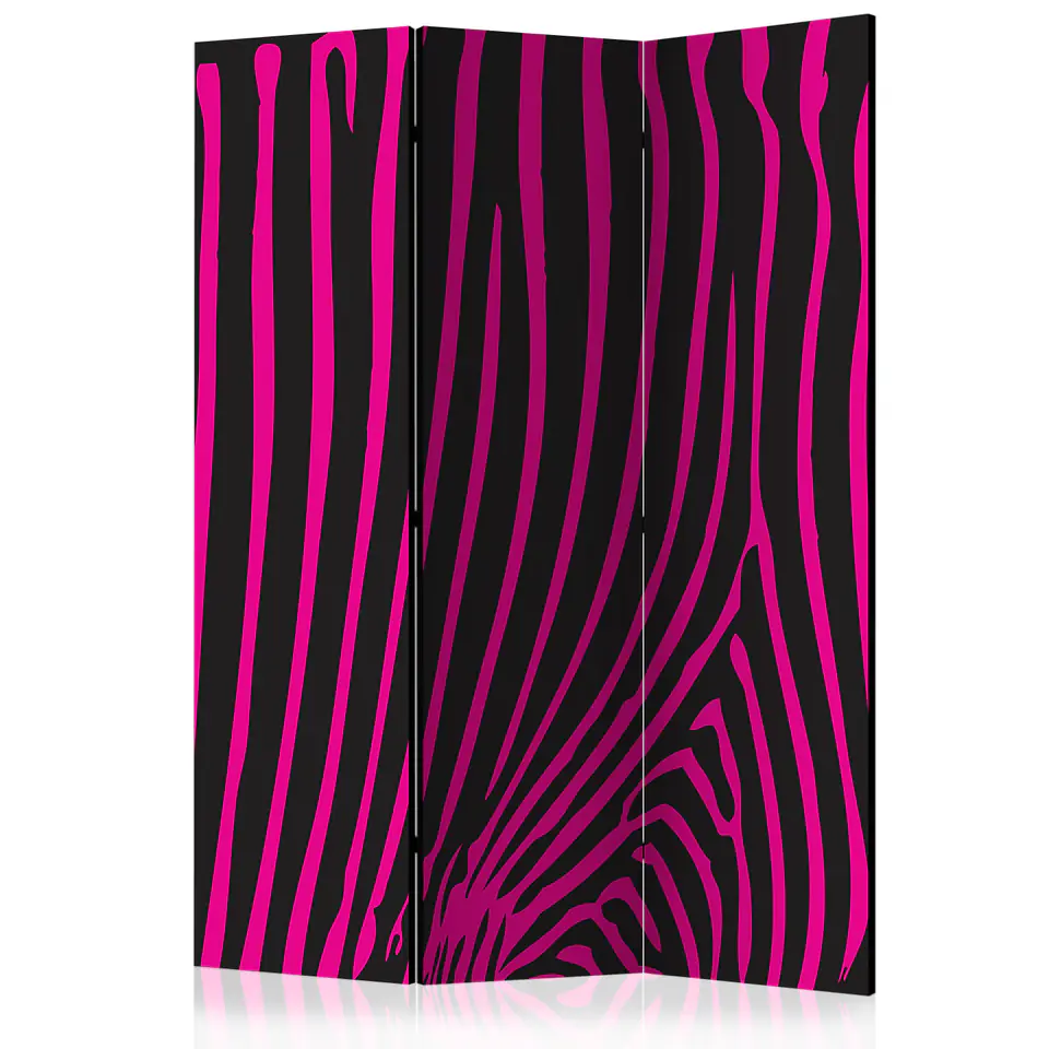 ⁨3-piece screen - Zebra pattern (purple) [Room Dividers] (size 135x172)⁩ at Wasserman.eu