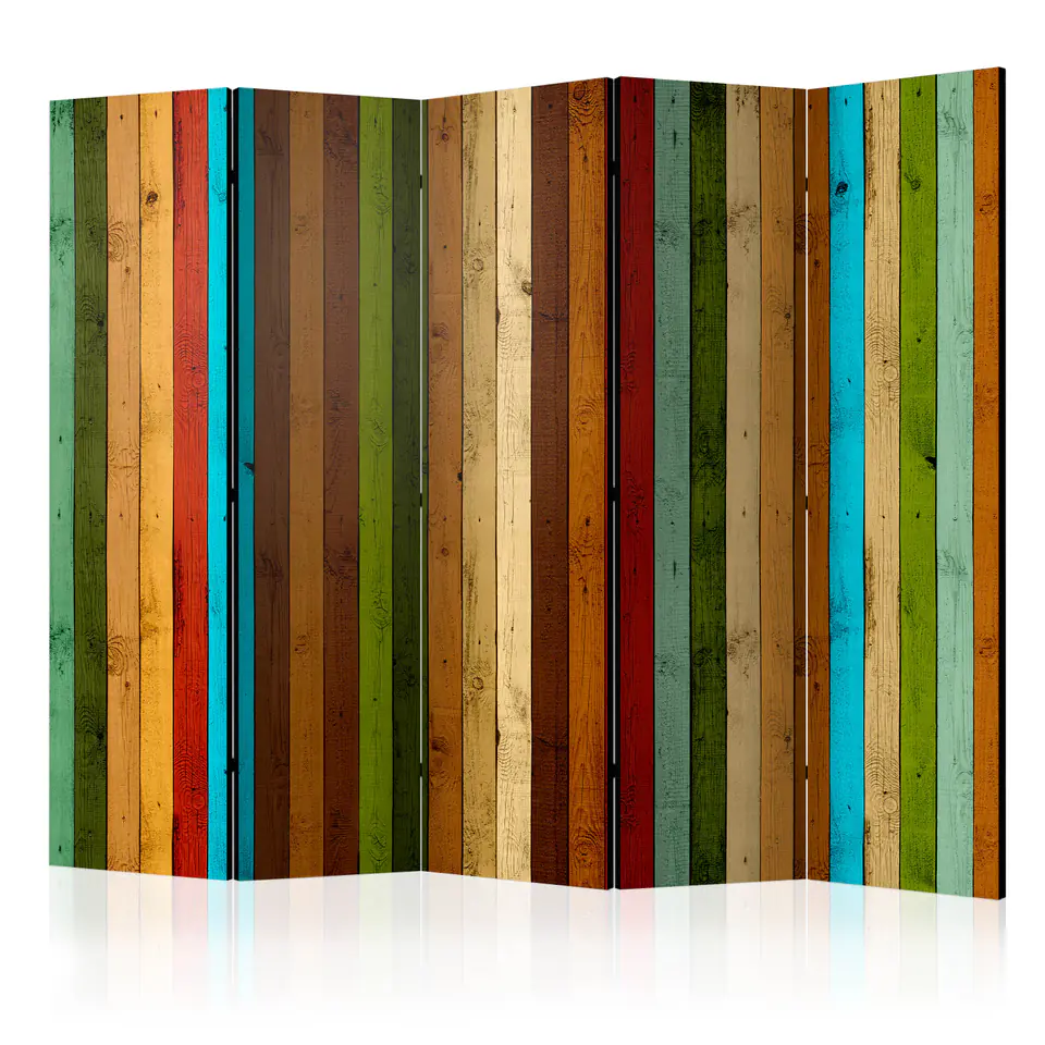 ⁨Screen 5-piece - Wooden Rainbow II [Room Dividers] (size 225x172)⁩ at Wasserman.eu