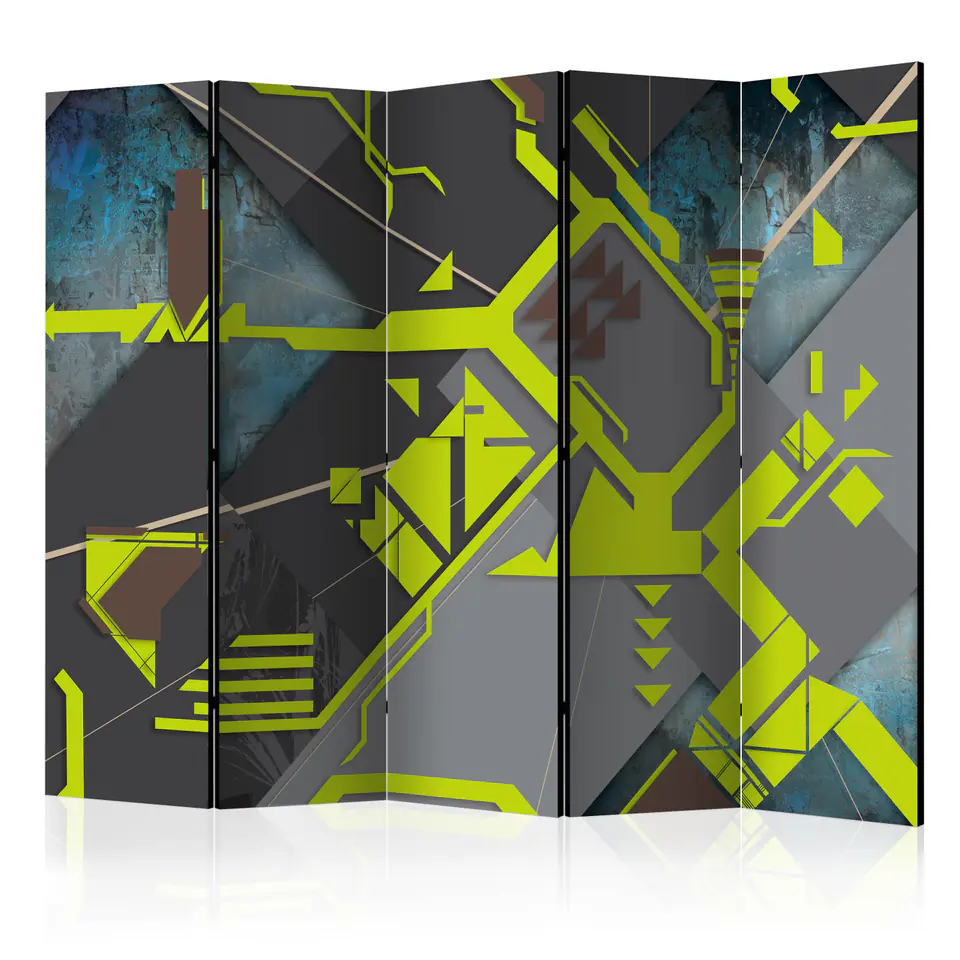 ⁨5-piece screen - Dynamic paths II [Room Dividers] (size 225x172)⁩ at Wasserman.eu