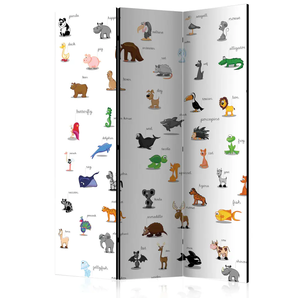 ⁨3-piece screen - animals (for children) [Room Dividers] (size 135x172)⁩ at Wasserman.eu