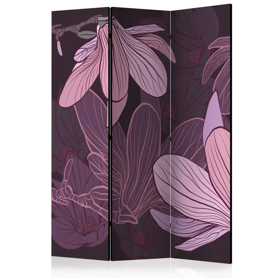 ⁨3-piece screen - Dreamy flowers [Room Dividers] (size 135x172)⁩ at Wasserman.eu