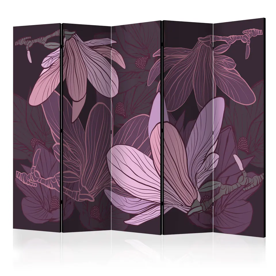 ⁨5-piece screen - Dreamy flowers II [Room Dividers] (size 225x172)⁩ at Wasserman.eu