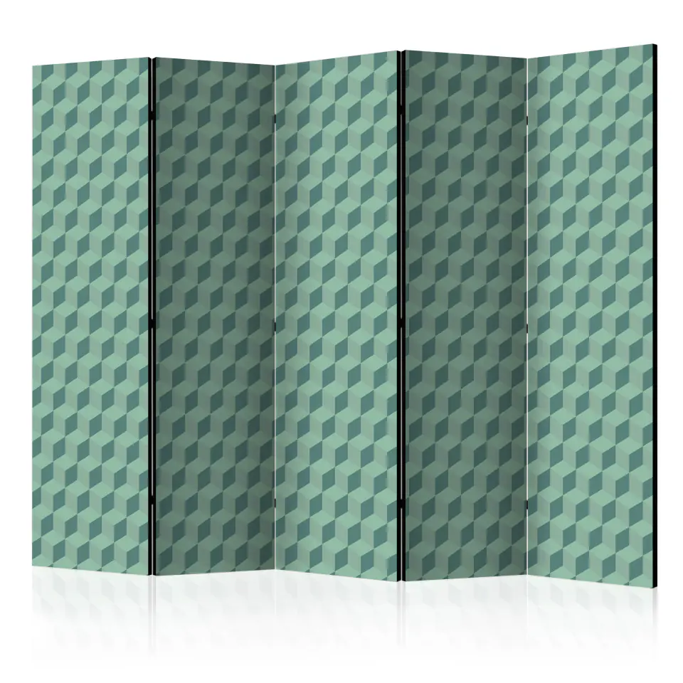 ⁨5-piece screen - Monochrome cubes II [Room Dividers] (size 225x172)⁩ at Wasserman.eu