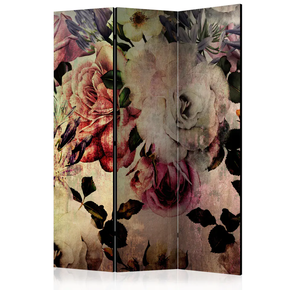 ⁨Screen 3-piece - Flowers of nostalgia [Room Dividers] (size 135x172)⁩ at Wasserman.eu