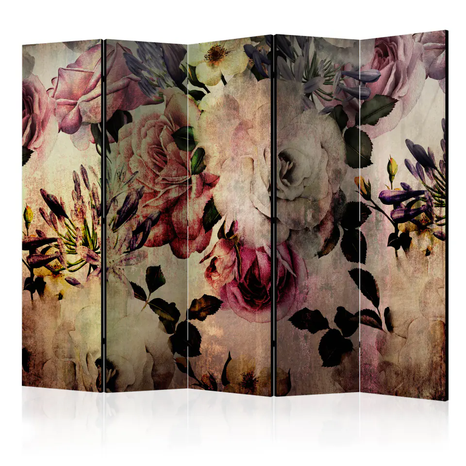 ⁨5-piece screen - Flowers of nostalgia II [Room Dividers] (size 225x172)⁩ at Wasserman.eu