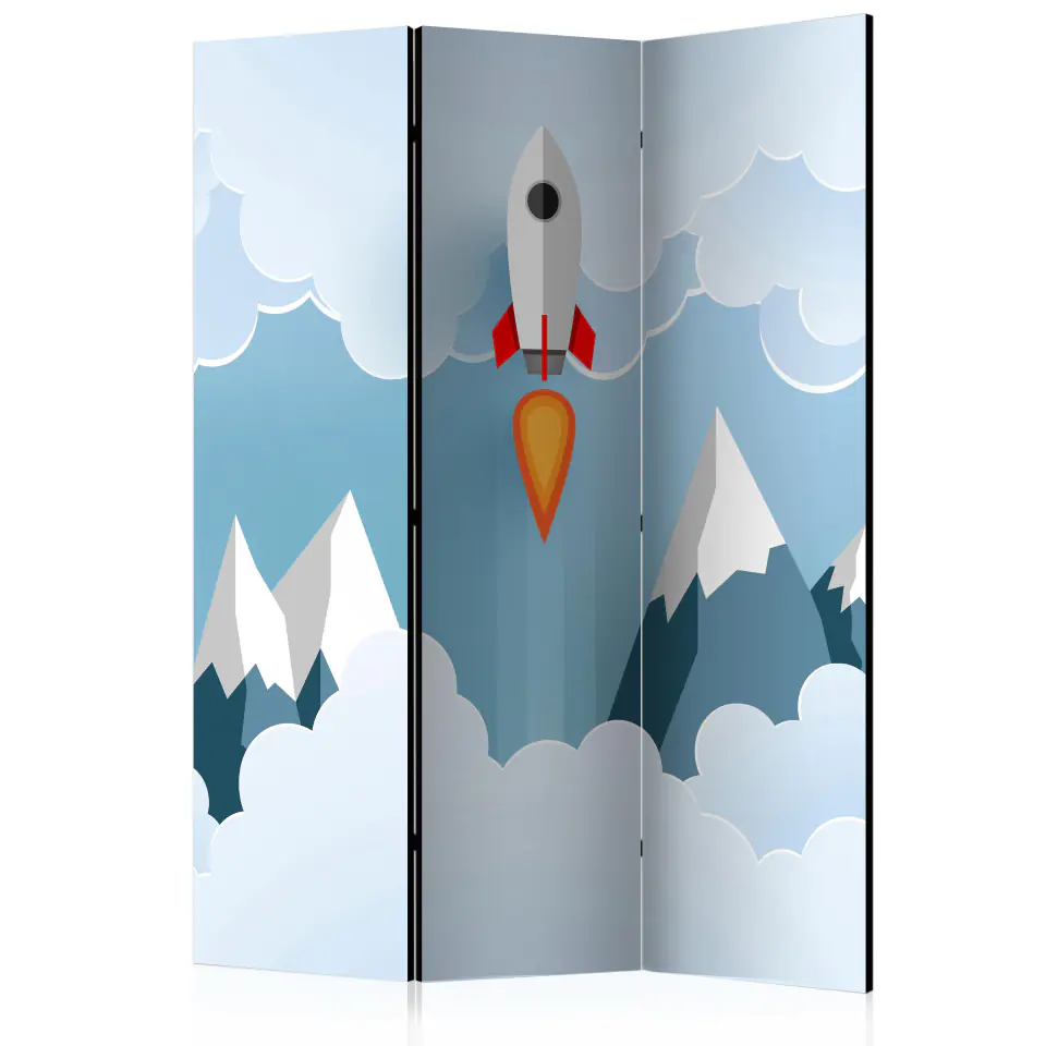 ⁨3-piece screen - Rocket in the clouds [Room Dividers] (size 135x172)⁩ at Wasserman.eu