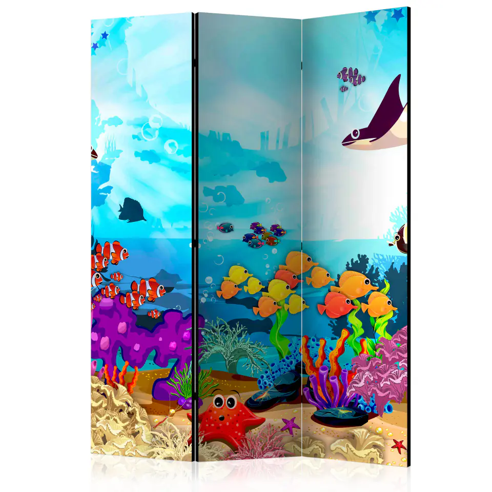 ⁨3-piece screen - Underwater fun [Room Dividers] (size 135x172)⁩ at Wasserman.eu