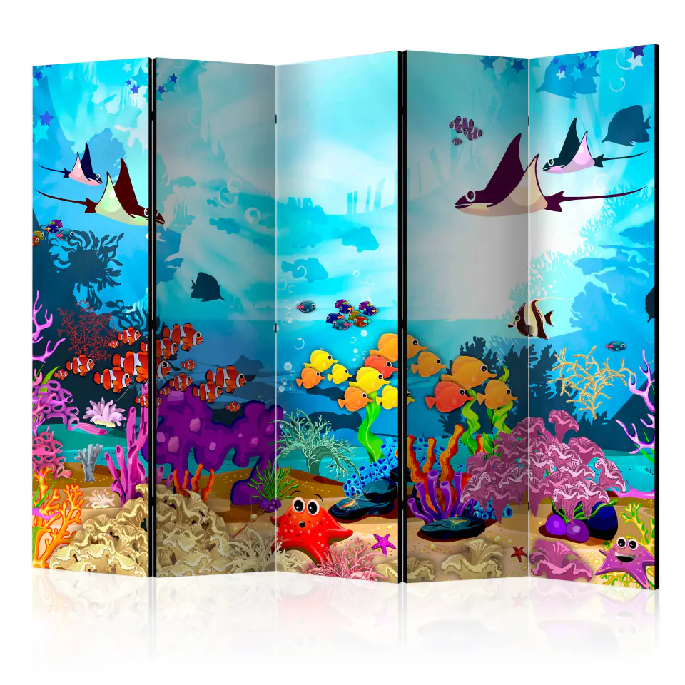 ⁨Screen 5-piece - Underwater Fun II [Room Dividers] (size 225x172)⁩ at Wasserman.eu