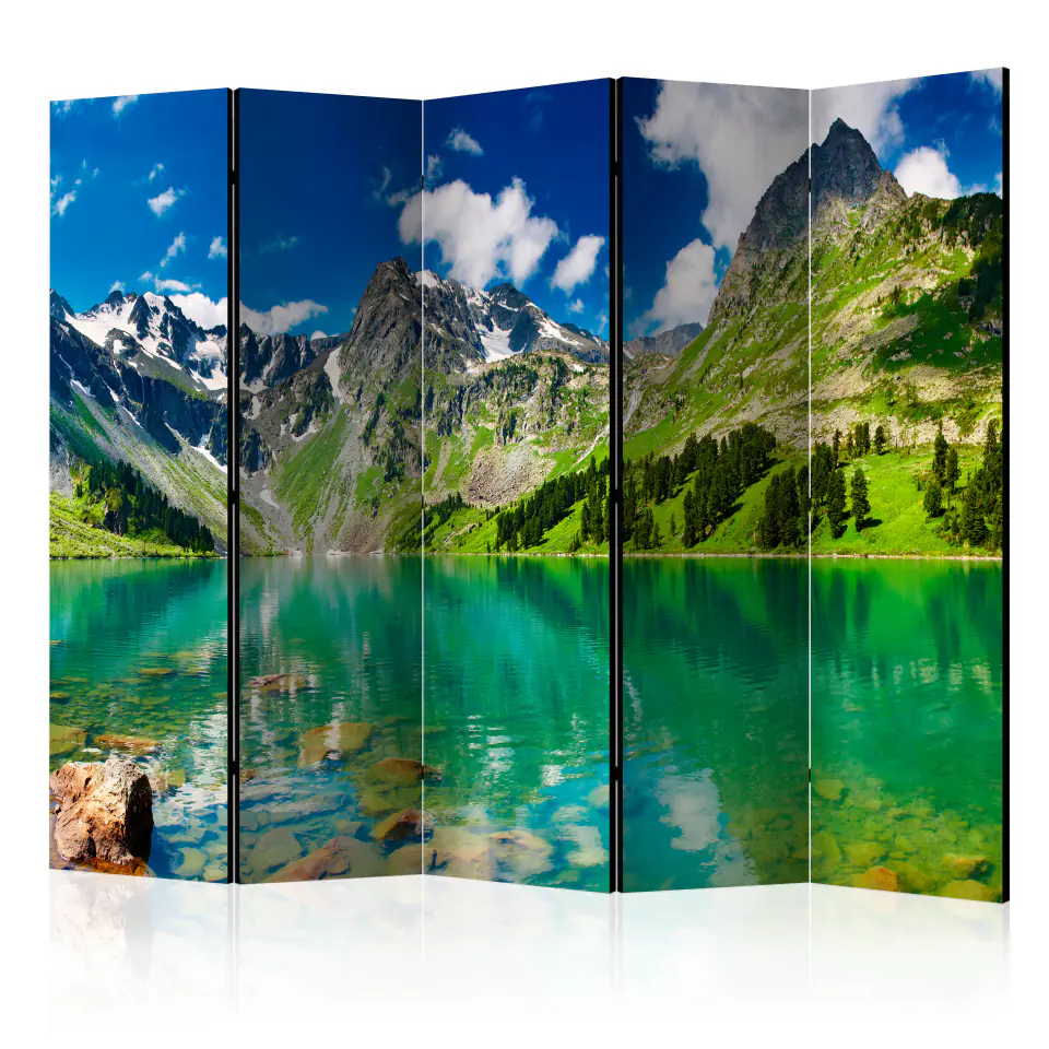 ⁨5-piece screen - Mountain Lake II [Room Dividers] (size 225x172)⁩ at Wasserman.eu