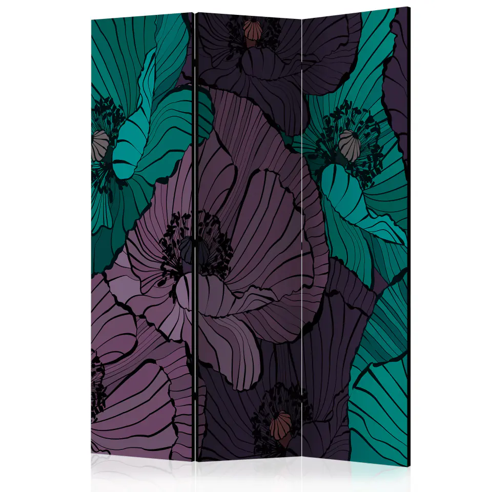 ⁨3-piece screen - Flowerbed [Room Dividers] (size 135x172)⁩ at Wasserman.eu