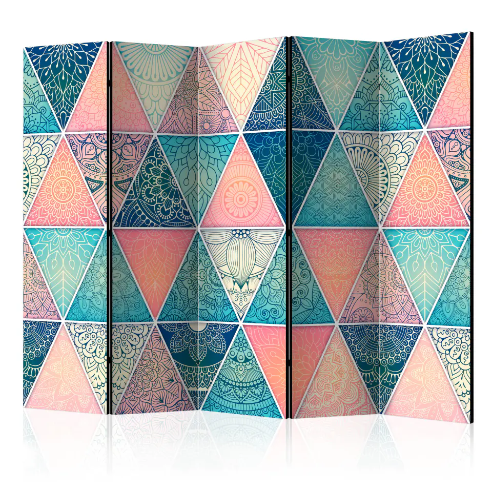 ⁨5-piece screen - Oriental triangles II [Room Dividers] (size 225x172)⁩ at Wasserman.eu