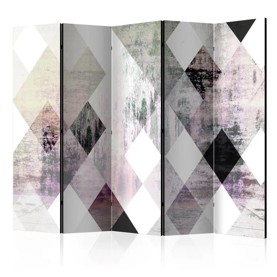 ⁨Parawan - Rombowa szachownica (różowy) II [Room Dividers] (rozmiar 225x172, wykończenie Dwustronny)⁩ w sklepie Wasserman.eu