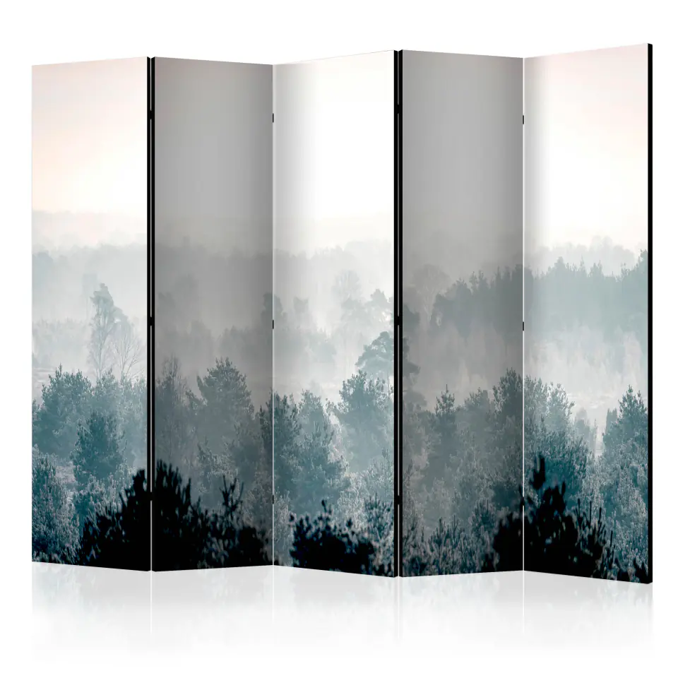 ⁨Parawan - Zimowy las II [Room Dividers] (rozmiar 225x172, wykończenie Akustyczny)⁩ w sklepie Wasserman.eu