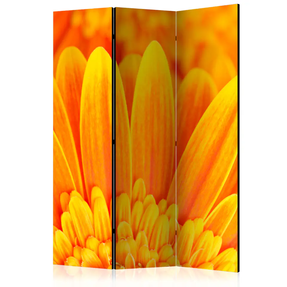 ⁨3-piece screen - Yellow gerbera [Room Dividers] (size 135x172)⁩ at Wasserman.eu