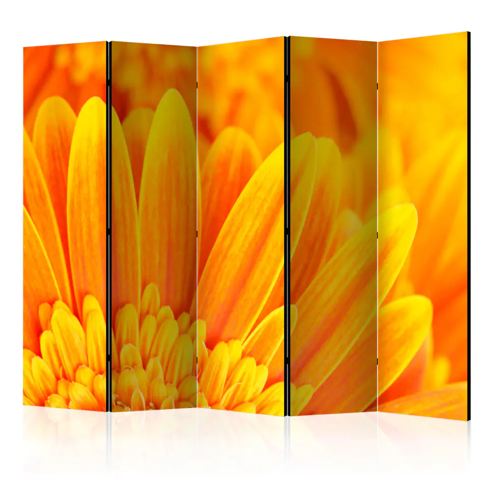 ⁨5-piece screen - Yellow gerbera II [Room Dividers] (size 225x172)⁩ at Wasserman.eu