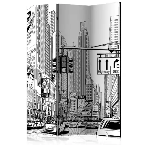⁨3-piece screen - On the streets of New York [Room Dividers] (size 135x172)⁩ at Wasserman.eu