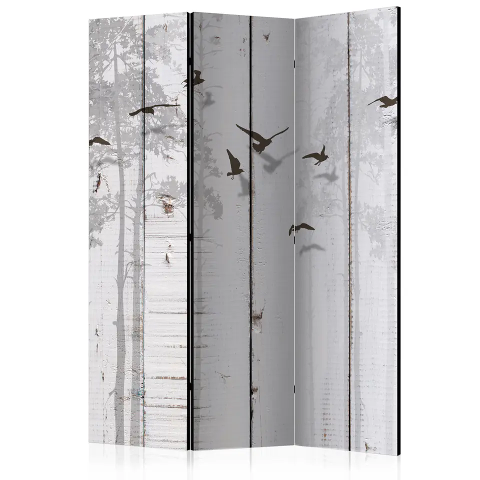 ⁨3-piece screen - Birds on boards [Room Dividers] (size 135x172)⁩ at Wasserman.eu