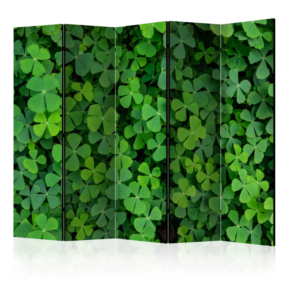 ⁨5-piece screen - Green Clover II [Room Dividers] (size 225x172)⁩ at Wasserman.eu