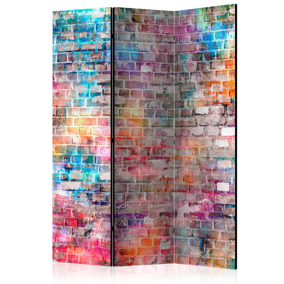 ⁨Screen 3-piece - Colored brick [Room Dividers] (size 135x172)⁩ at Wasserman.eu