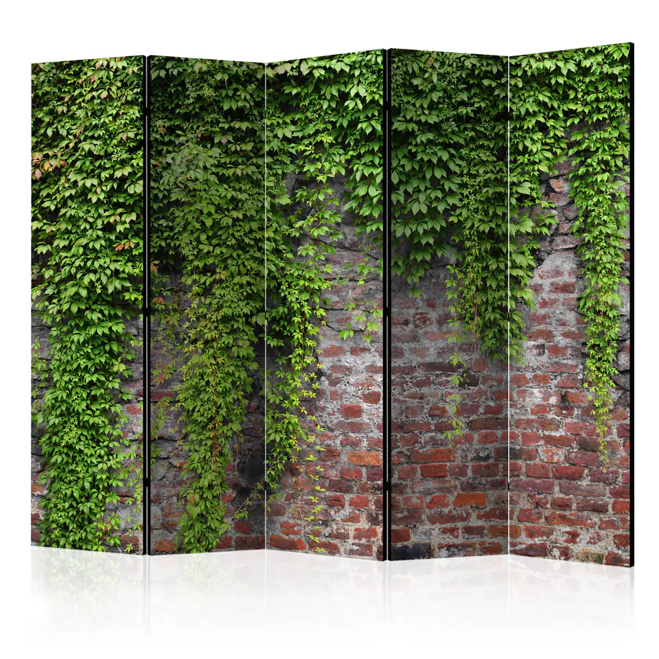 ⁨5-piece screen - Bricks and ivy II [Room Dividers] (size 225x172)⁩ at Wasserman.eu