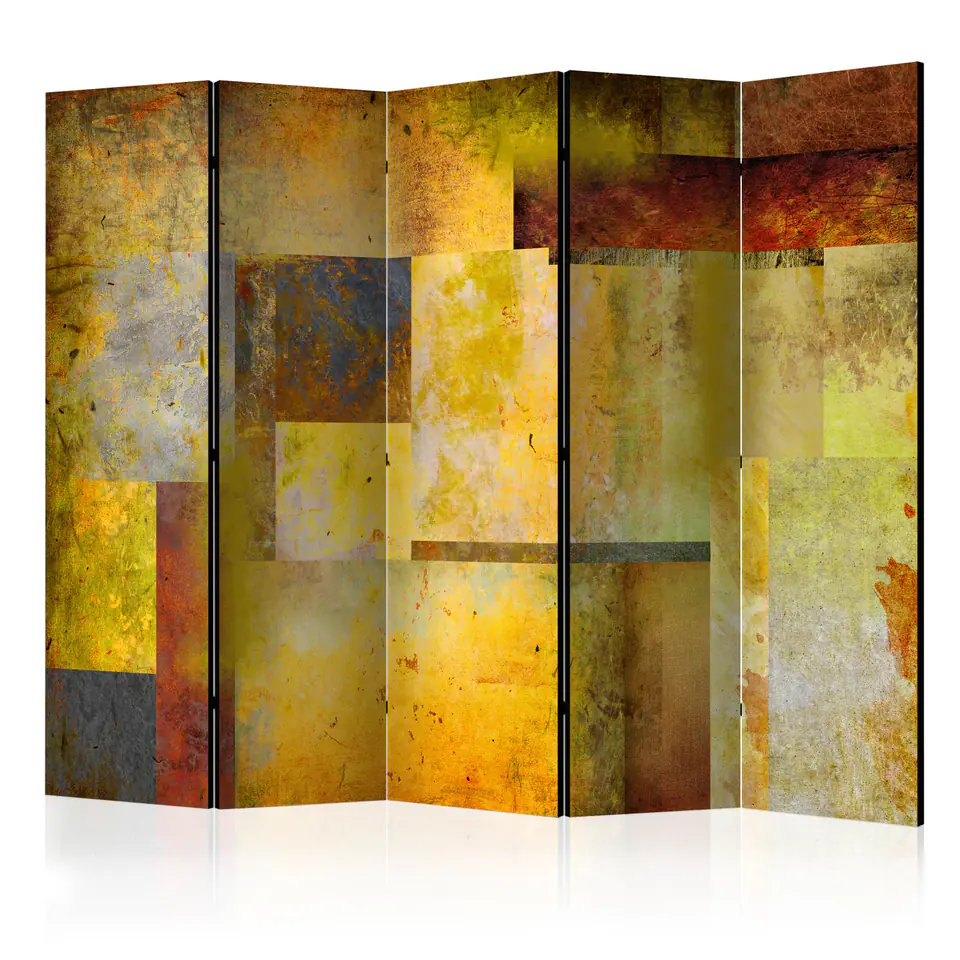 ⁨5-piece screen - Orange shade of expression II [Room Dividers] (size 225x172)⁩ at Wasserman.eu