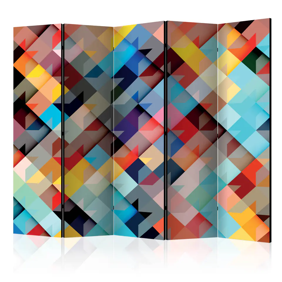 ⁨5-piece screen - Colorful patchwork II [Room Dividers] (size 225x172)⁩ at Wasserman.eu