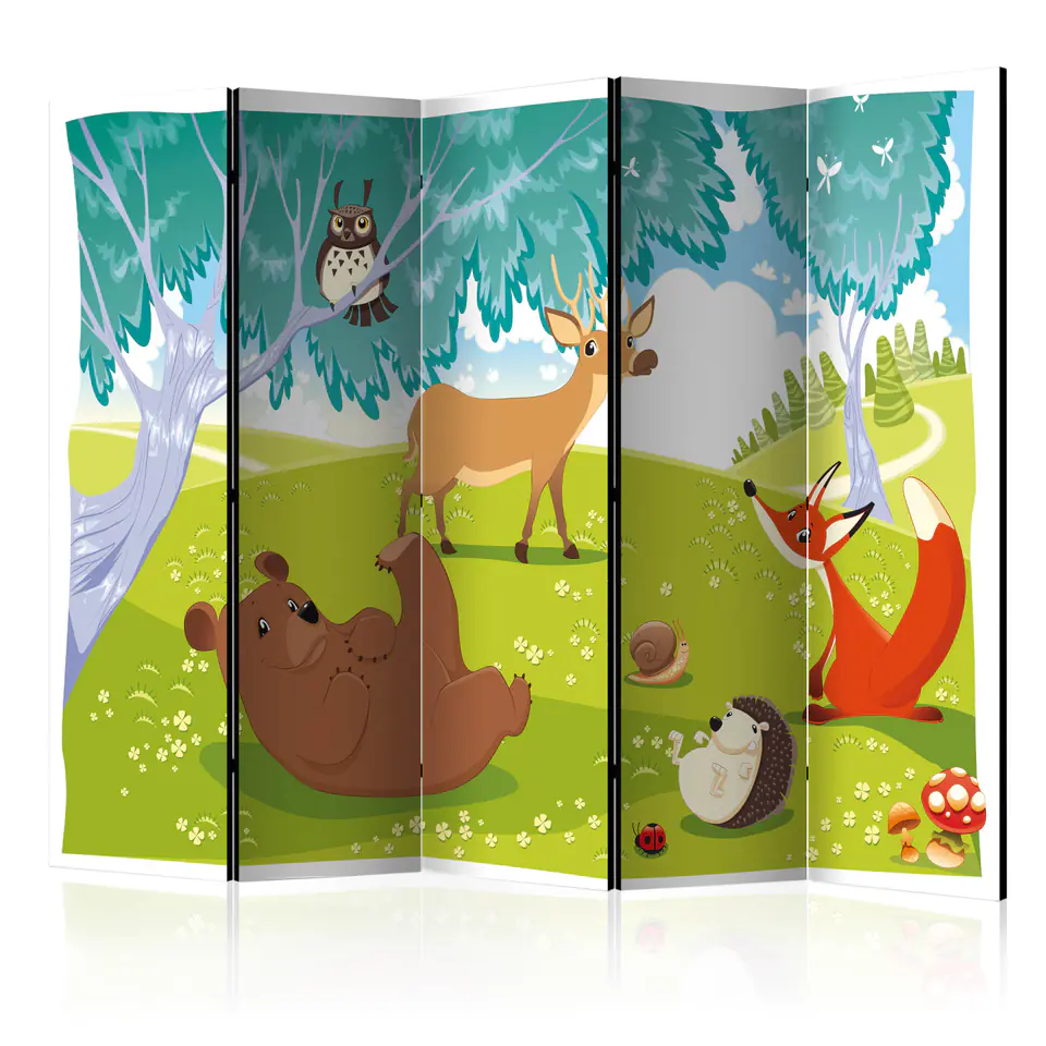 ⁨5-piece screen - Cheerful Pets II [Room Dividers] (size 225x172)⁩ at Wasserman.eu