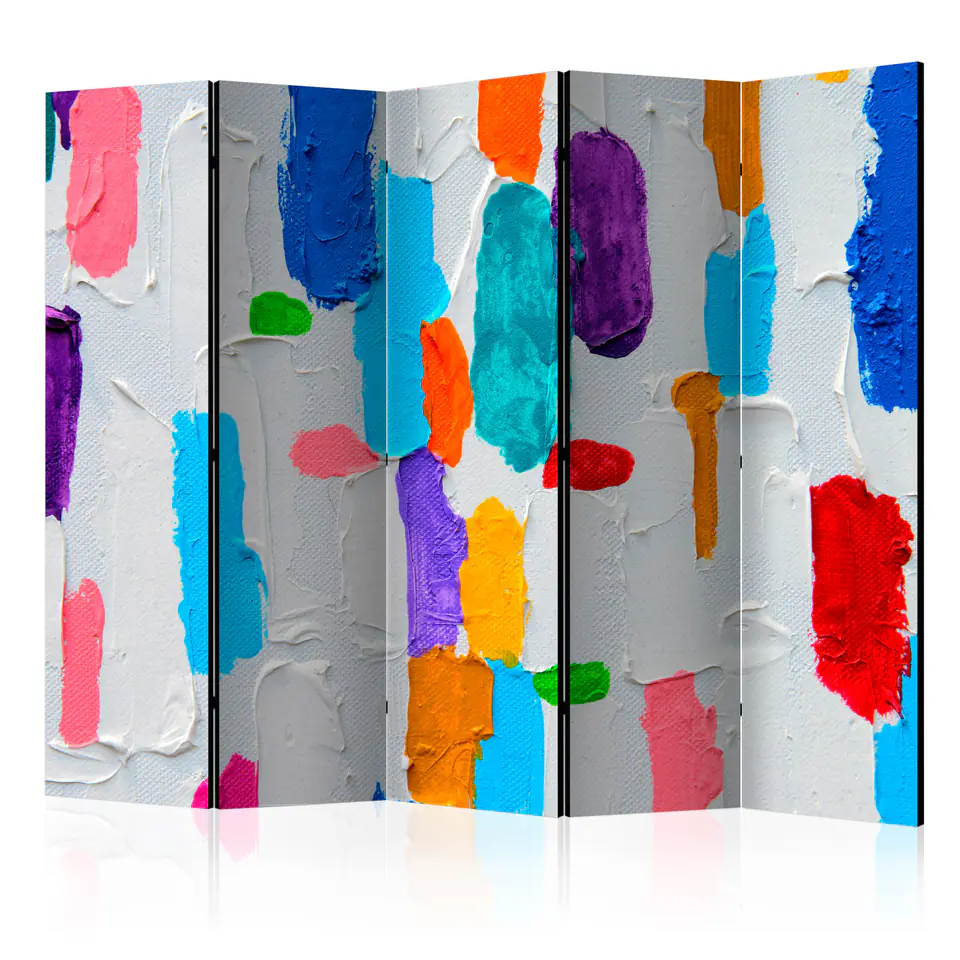 ⁨5-piece screen - Matchmaking colors II [Room Dividers] (size 225x172)⁩ at Wasserman.eu