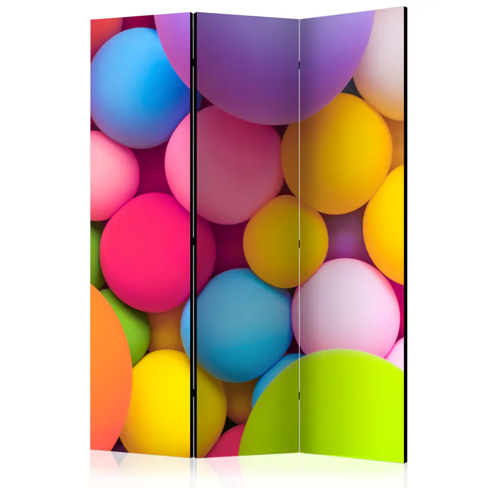 ⁨3-piece screen - Colored balls [Room Dividers] (size 135x172)⁩ at Wasserman.eu