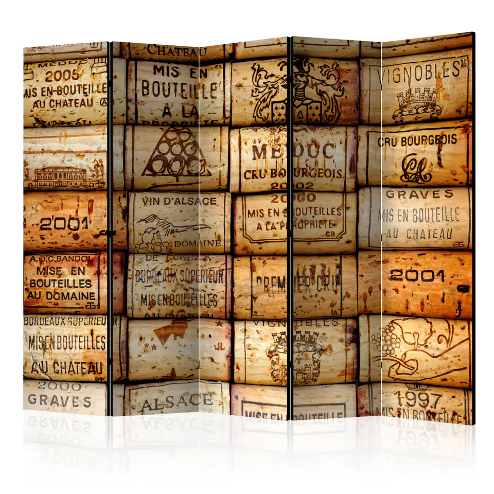 ⁨5-piece screen - Wine Route II [Room Dividers] (size 225x172)⁩ at Wasserman.eu