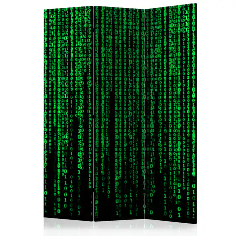 ⁨3-piece screen - Digital rain [Room Dividers] (size 135x172)⁩ at Wasserman.eu