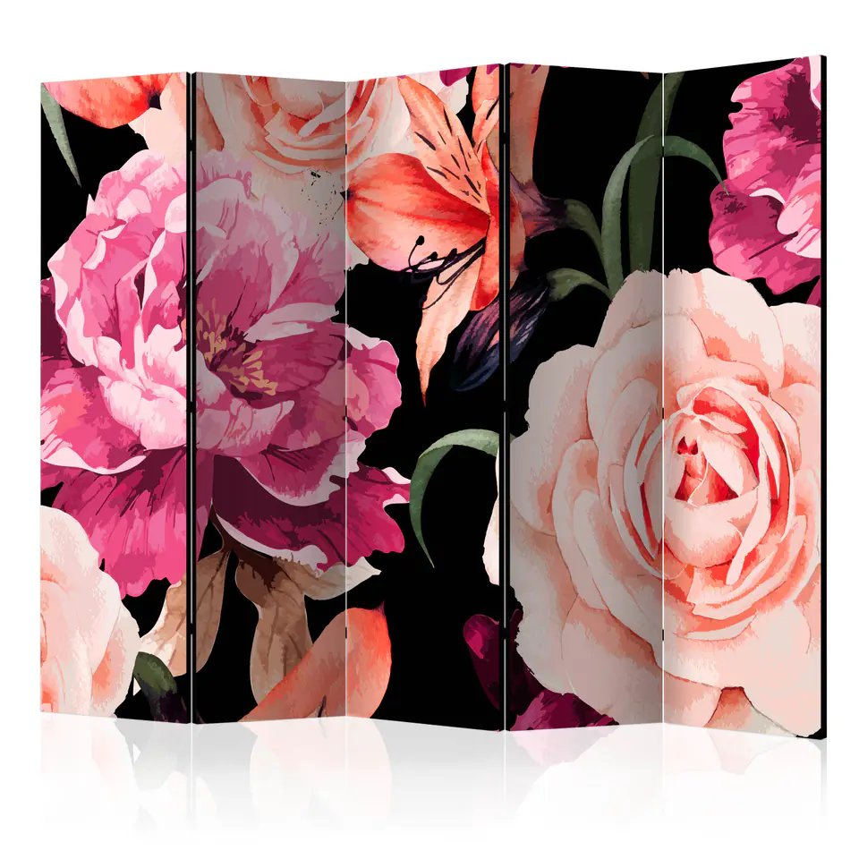 ⁨5-piece screen - Roses of Love II [Room Dividers] (size 225x172)⁩ at Wasserman.eu