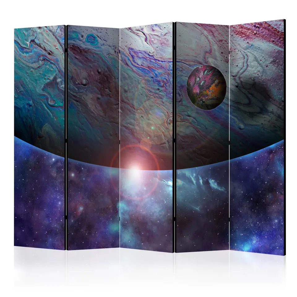 ⁨5-piece screen - In orbit II [Room Dividers] (size 225x172)⁩ at Wasserman.eu