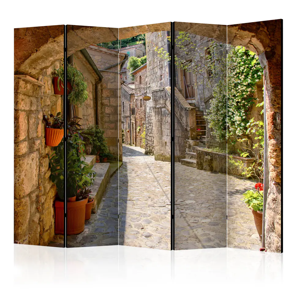 ⁨5-piece screen - Provincial street in Tuscany II [Room Dividers] (size 225x172)⁩ at Wasserman.eu