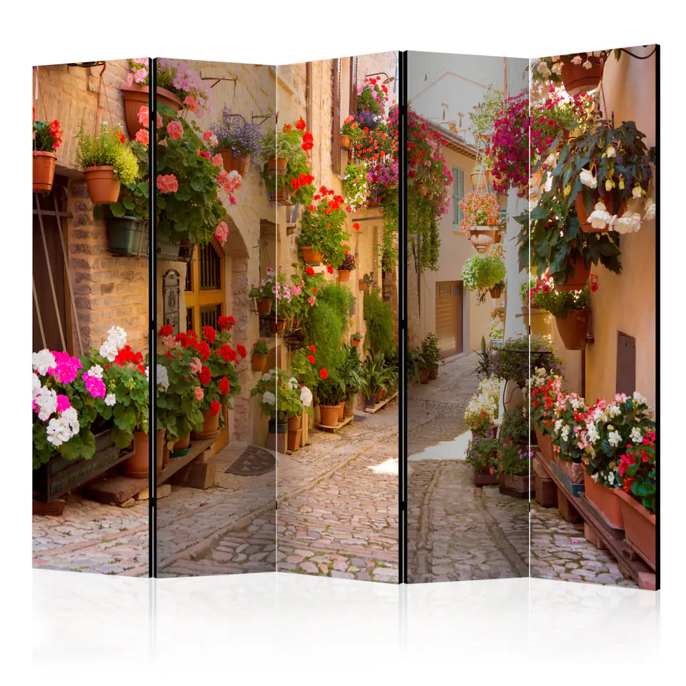 ⁨5-piece screen - Street in Spello (Italy) II [Room Dividers] (size 225x172)⁩ at Wasserman.eu