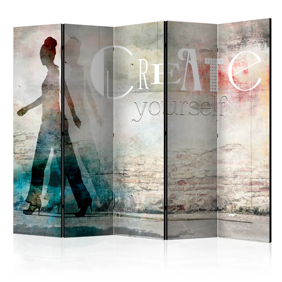 ⁨5-piece screen - Create yourself II [Room Dividers] (size 225x172)⁩ at Wasserman.eu