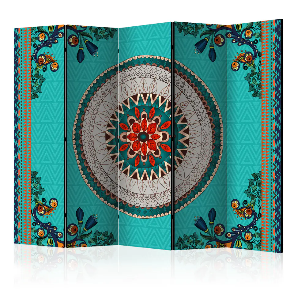 ⁨5-piece screen - Folk inspiration II [Room Dividers] (size 225x172)⁩ at Wasserman.eu