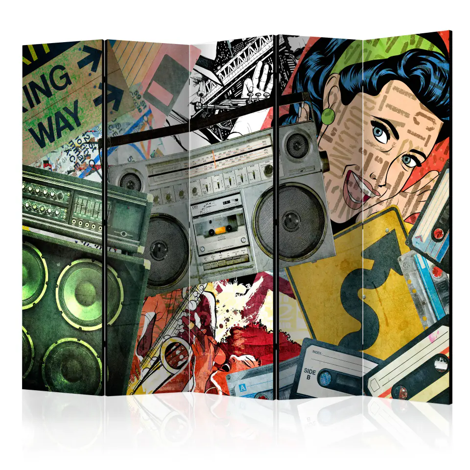 ⁨5-piece screen - Graffiti girl II [Room Dividers] (size 225x172)⁩ at Wasserman.eu