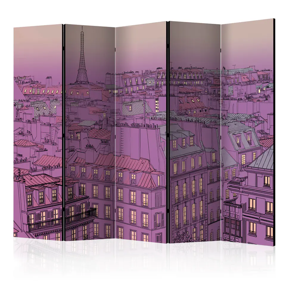 ⁨5-piece screen - Friday evening in Paris II [Room Dividers] (size 225x172)⁩ at Wasserman.eu