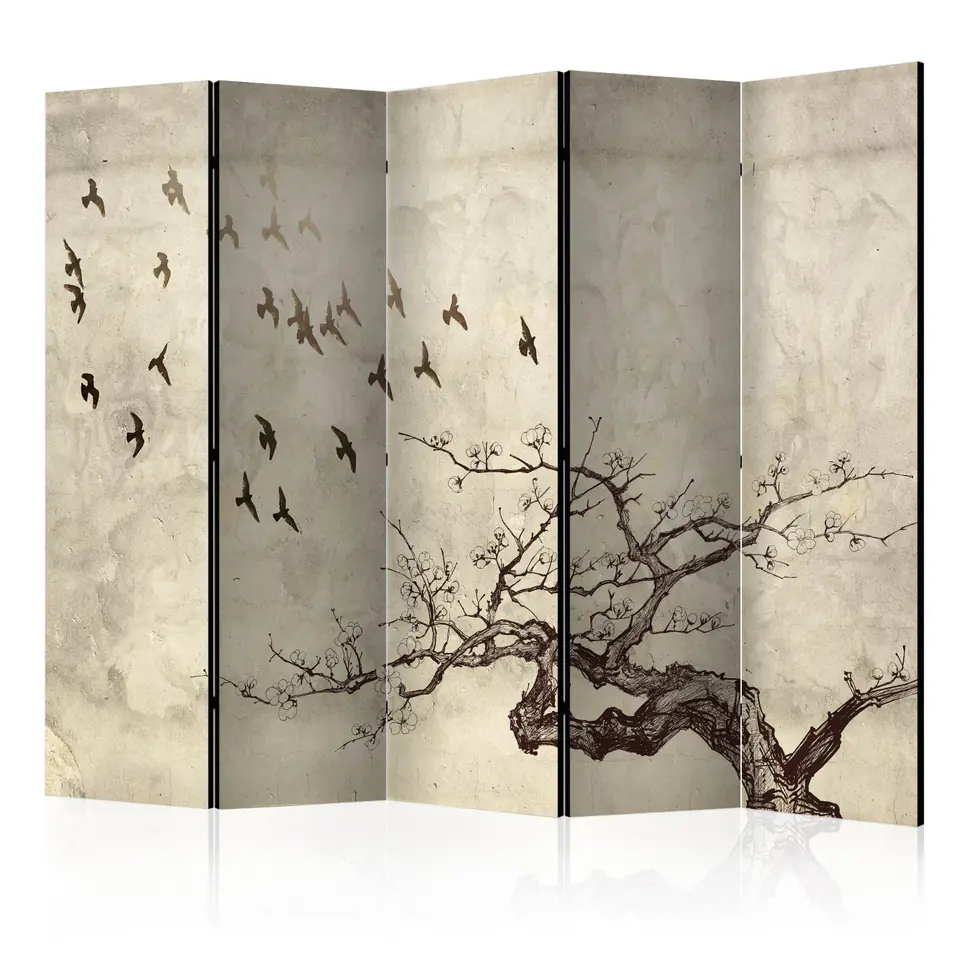 ⁨5-piece screen - Flock of birds II [Room Dividers] (size 225x172)⁩ at Wasserman.eu