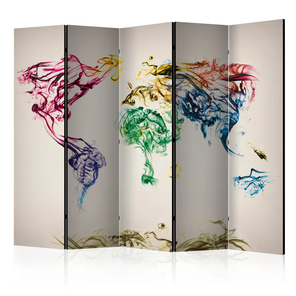 ⁨5-piece screen - Dancing smoke trails II [Room Dividers] (size 225x172)⁩ at Wasserman.eu