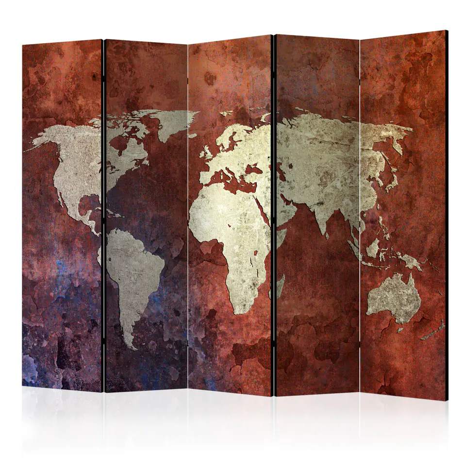 ⁨5-piece screen - Iron Continents II [Room Dividers] (size 225x172)⁩ at Wasserman.eu