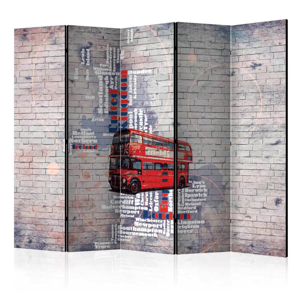 ⁨5-piece screen - My London... II [Room Dividers] (size 225x172)⁩ at Wasserman.eu