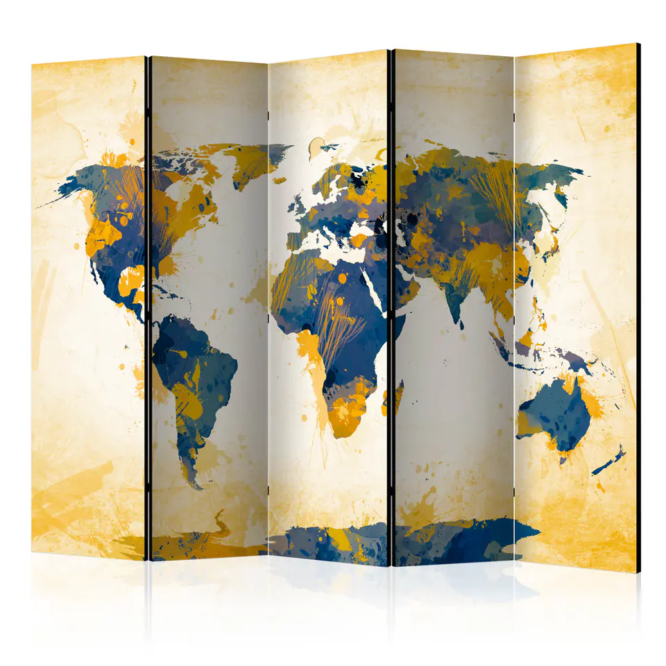 ⁨5-piece screen - Map of the World - Sun and sky II [Room Dividers] (size 225x172)⁩ at Wasserman.eu