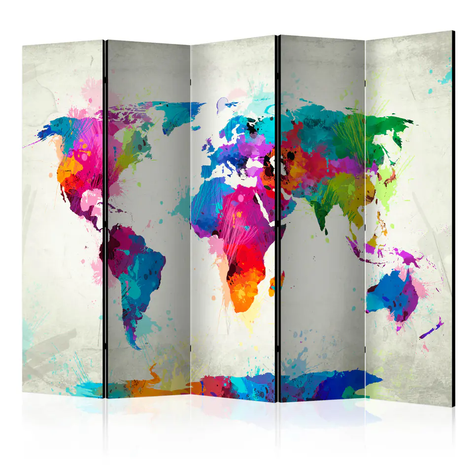 ⁨Screen 5-piece - The map of happiness II [Room Dividers] (size 225x172)⁩ at Wasserman.eu