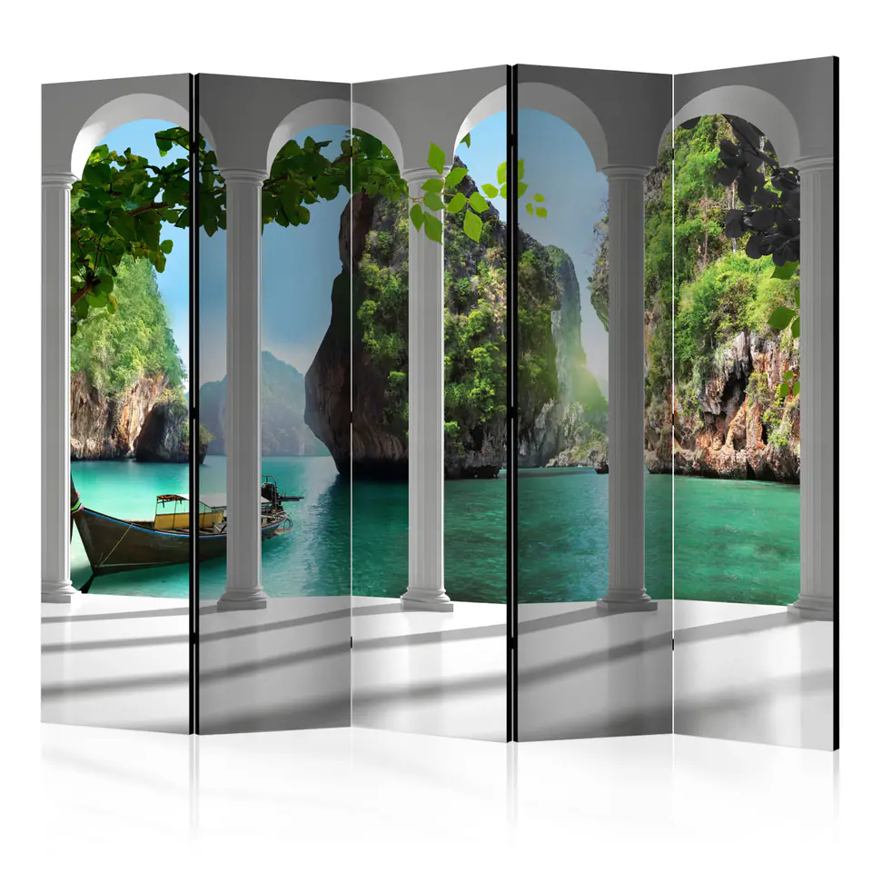 ⁨5-piece screen - On the terrace II [Room Dividers] (size 225x172)⁩ at Wasserman.eu