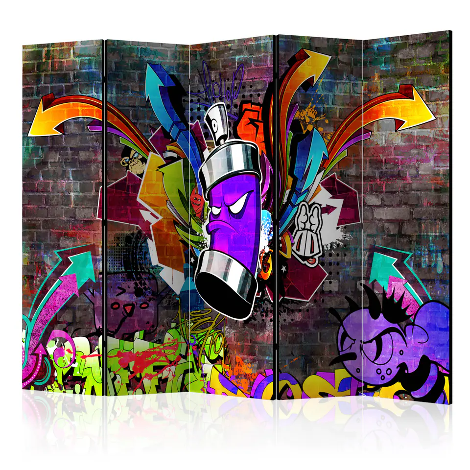 ⁨5-piece screen - Graffiti: Colorful Attack II [Room Dividers] (size 225x172)⁩ at Wasserman.eu